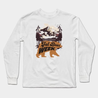 Fat Bear Week Forest Scene Long Sleeve T-Shirt